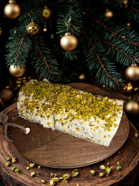 Bûche pâtissière vanille & pistache